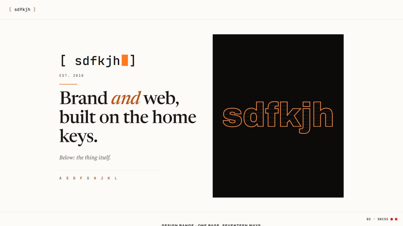 The web and brand room: the page that shows one design seventeen ways